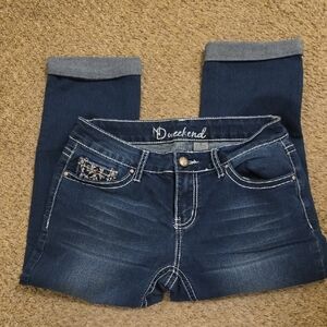 Women's Dark Blue Jean Capri's